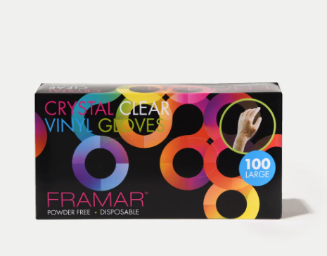 FRAMAR Crystal Clear Vinyl Gloves image 0